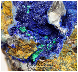 S208 - Top Quality Azurite Crystals + Malachite + Sulfides (Pyrite & Chalcopyrite) +Galena in Quartz Matrix