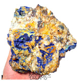 S343 - Top Huge Quartz Matrix coated with Azurite Crystals + Sulfides (Pyrite & Chalcopyrite)
