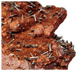 S206 - Top Rare Unusual Gohetite Geode with Astonishing Prismatic Columnar Pyrolusite Crystals