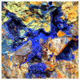 S343 - Top Huge Quartz Matrix coated with Azurite Crystals + Sulfides (Pyrite & Chalcopyrite)