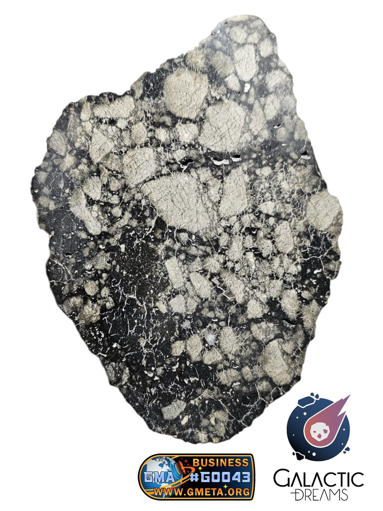 40001 - Museum Grade Lunar Meteorite Full Slice "NWA 17502" Fragmental breccia 62,99g