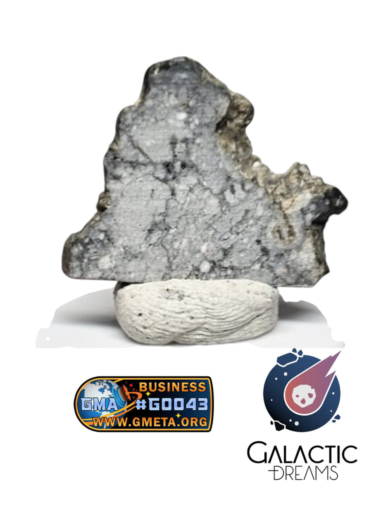 40014 - "The Apollo Lunar" Meteorite Part Slice "Gadamis 008"  Lunar ferroan anorthosite 0,99g