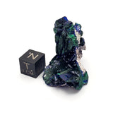 SWJ0021 - Nice Specimen of Deep Blue Azurite + Malachite Crystals from Mexico