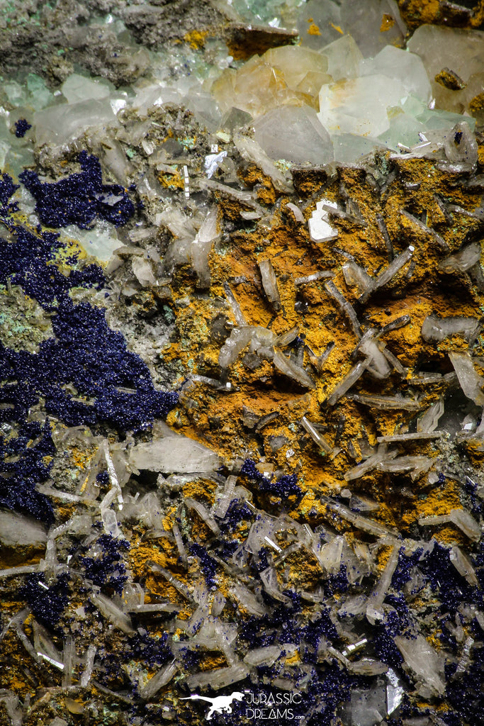 22197 - Azurite Crystals + Quartz Crystals + Barite Crystals in Natural Matrix