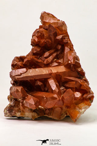 09109 - Top Beautiful 3.76 Inch Natural Red Iron-Oxide Coated Quartz Crystals Cluster
