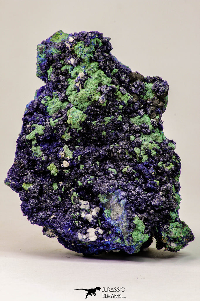 09166 - Beautiful 4.24 Inch Azurite Cristals + Malachite Cristals - Alnif (South Morocco)