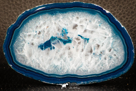 07317 -  Extremely Beautiful 3.30 Inch Brazilian Agate Slice (Chalcedony Geode Section)