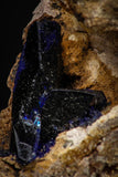 08341 - Beautiful Deep Blue Azurite Crystals on Carbonate Matrix - Kerrouchen (Morocco)
