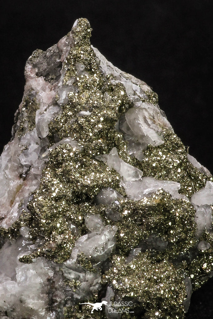 20336 - Beautiful 2.26 Inch Pyrite Crystals on Calcite from El Hammam Mine - Morocco