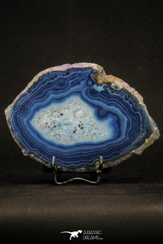 20391 -  Extremely Beautiful 5.88 Inch Brazilian Agate Slice (Chalcedony Geode Section)