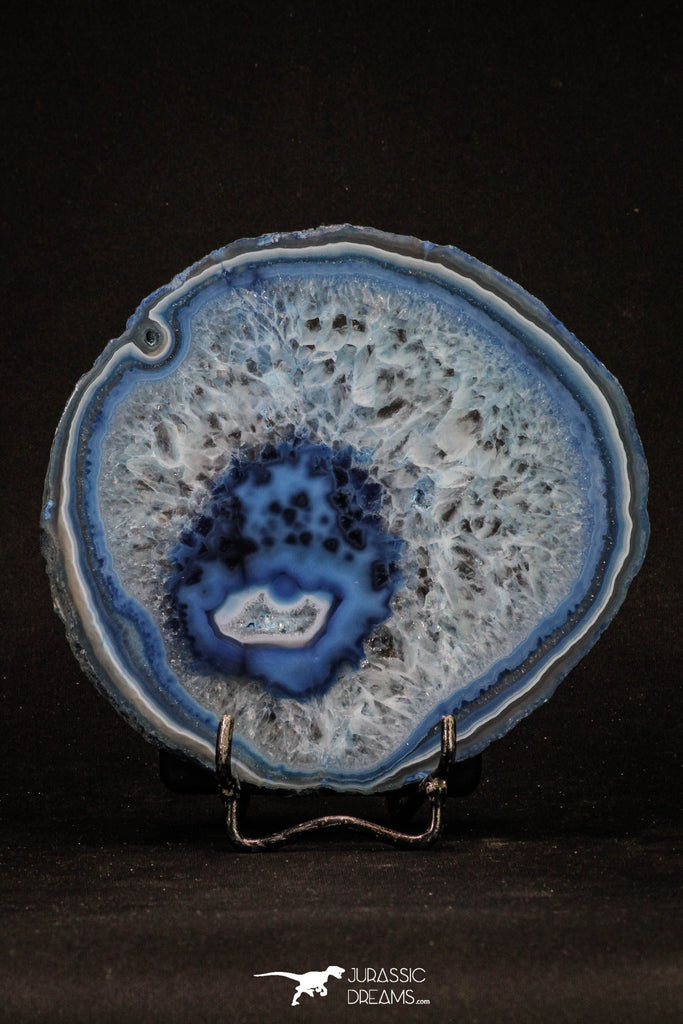 20393 -  Extremely Beautiful 4.79 Inch Brazilian Agate Slice (Chalcedony Geode Section)