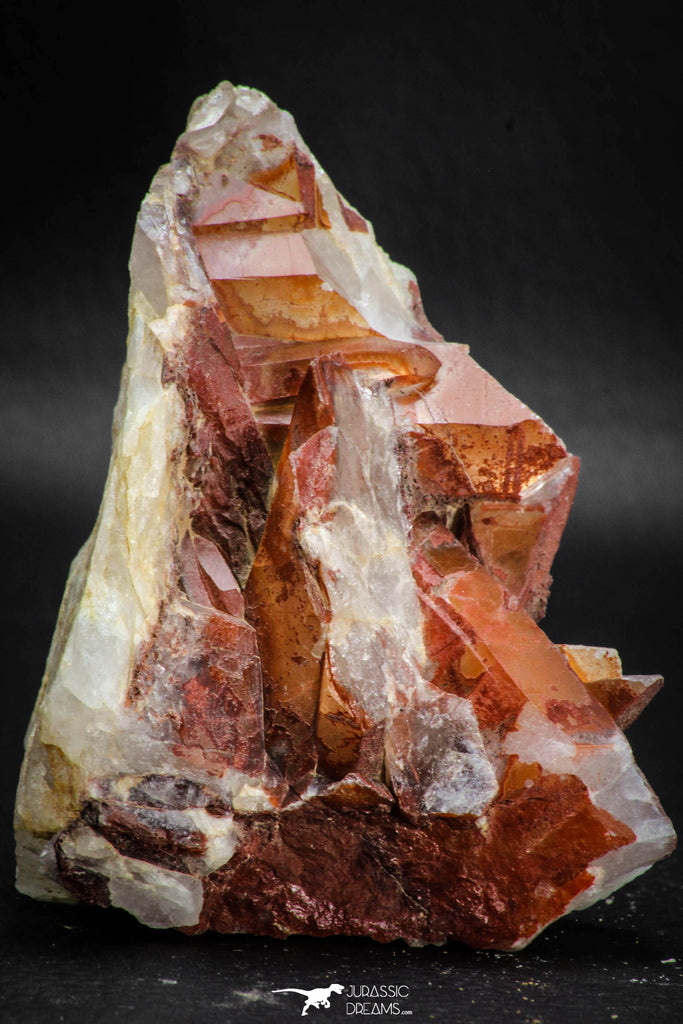 08253 - Top Beautiful 3.52 Inch Natural Red Iron-Oxide Coated Quartz Crystals Cluster