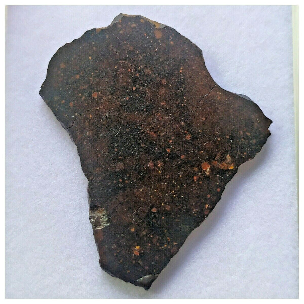 13100 A22 - "NWA 13758" R3 Rumuruti Chondrite Meteorite 7.28g Polished Slice