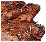 S206 - Top Rare Unusual Gohetite Geode with Astonishing Prismatic Columnar Pyrolusite Crystals