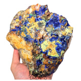 S343 - Top Huge Quartz Matrix coated with Azurite Crystals + Sulfides (Pyrite & Chalcopyrite)