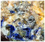 S208 - Top Quality Azurite Crystals + Malachite + Sulfides (Pyrite & Chalcopyrite) +Galena in Quartz Matrix