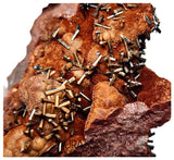 S206 - Top Rare Unusual Gohetite Geode with Astonishing Prismatic Columnar Pyrolusite Crystals