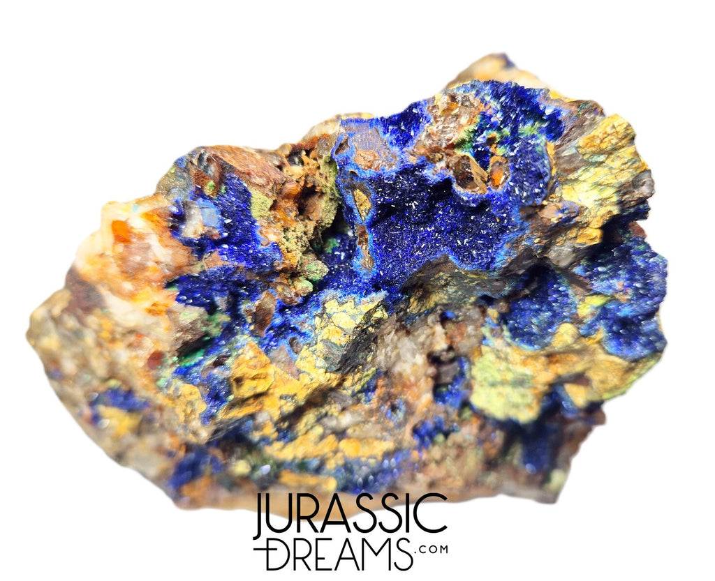 S343 - Top Huge Quartz Matrix coated with Azurite Crystals + Sulfides (Pyrite & Chalcopyrite)