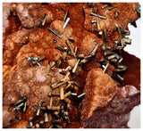 S206 - Top Rare Unusual Gohetite Geode with Astonishing Prismatic Columnar Pyrolusite Crystals