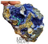 S208 - Top Quality Azurite Crystals + Malachite + Sulfides (Pyrite & Chalcopyrite) +Galena in Quartz Matrix
