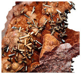 S206 - Top Rare Unusual Gohetite Geode with Astonishing Prismatic Columnar Pyrolusite Crystals