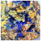 S343 - Top Huge Quartz Matrix coated with Azurite Crystals + Sulfides (Pyrite & Chalcopyrite)