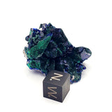 SWJ0021 - Nice Specimen of Deep Blue Azurite + Malachite Crystals from Mexico