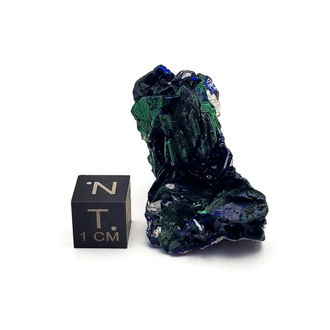 SWJ0021 - Nice Specimen of Deep Blue Azurite + Malachite Crystals from Mexico