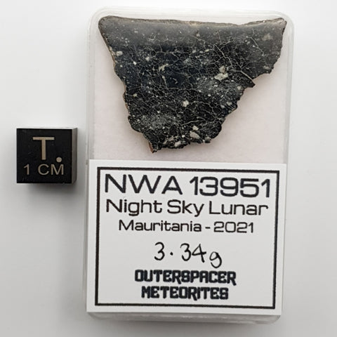 11007 - "Night Sky" Lunar Meteorite Slice "NWA 13951" Feldspathic Breccia 3.34g