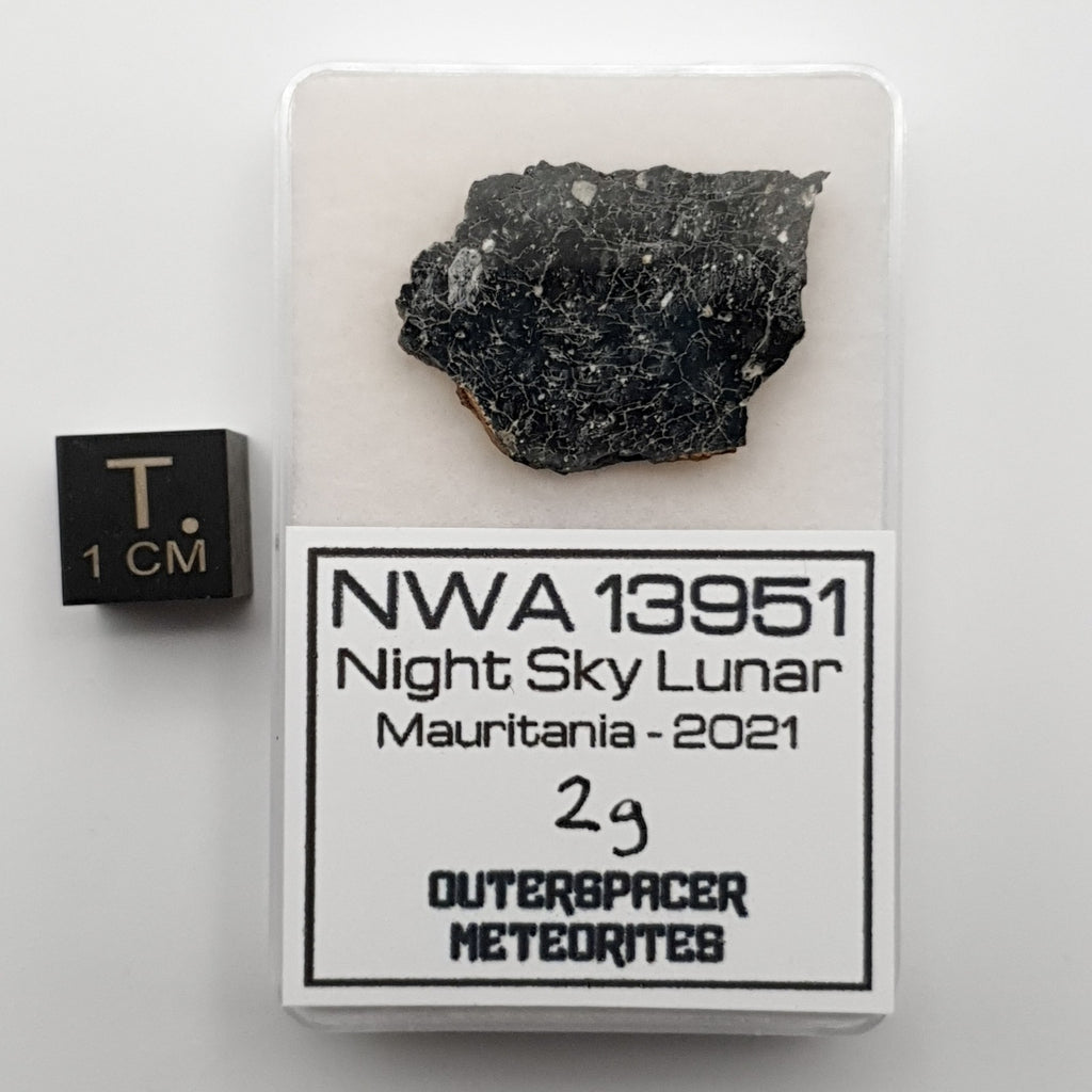 11008 - "Night Sky" Lunar Meteorite Slice "NWA 13951" Feldspathic Breccia 2g