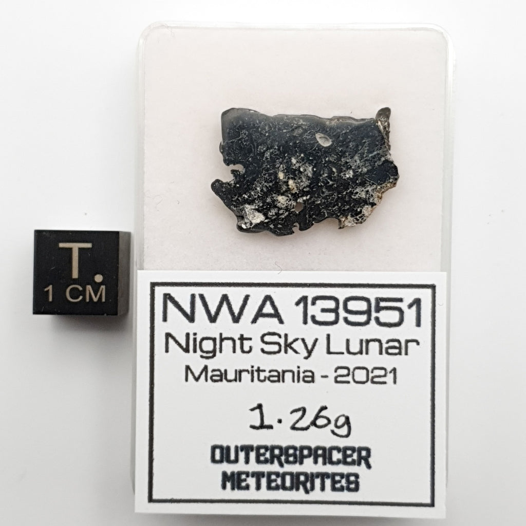 11010 - "Night Sky" Lunar Meteorite Slice "NWA 13951" Feldspathic Breccia 1.26g