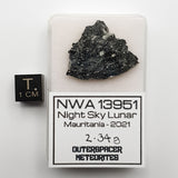 11011 - "Night Sky" Lunar Meteorite Slice "NWA 13951" Feldspathic Breccia 2.34g