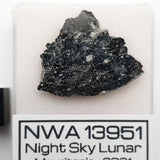 11011 - "Night Sky" Lunar Meteorite Slice "NWA 13951" Feldspathic Breccia 2.34g