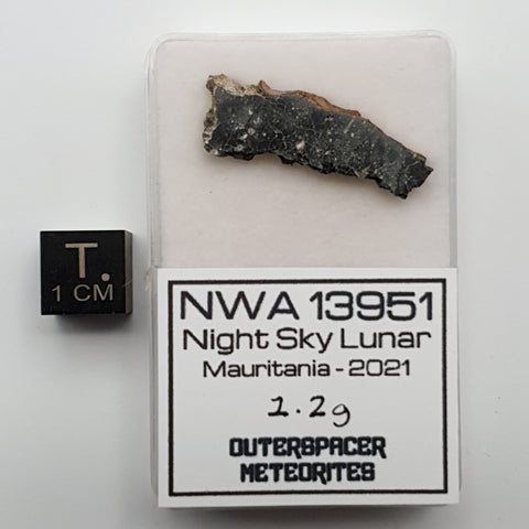 11012 - "Night Sky" Lunar Meteorite Slice "NWA 13951" Feldspathic Breccia 1.2g
