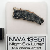 11012 - "Night Sky" Lunar Meteorite Slice "NWA 13951" Feldspathic Breccia 1.2g