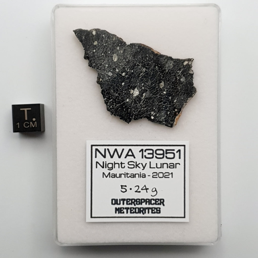 11014 - "Night Sky" Lunar Meteorite Slice "NWA 13951" Feldspathic Breccia 5.24g