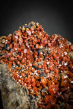 88132 -  Beautiful Red Vanadinite Crystals on Natural Manganese-Iron Oxide Matrix from Morocco