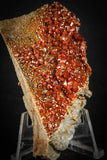 88130 -  Beautiful Red Vanadinite Crystals on Natural Manganese-Iron Oxide Matrix from Morocco