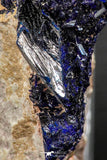 07806 - Beautiful Deep Blue Azurite Crystals on Carbonate Matrix - Kerrouchen (Morocco)