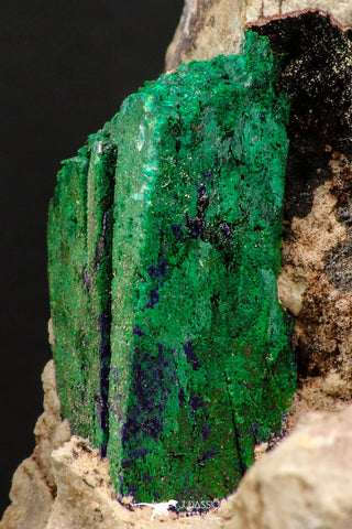 07816 - Beautiful Azurite + Malachite Crystals on Carbonate Matrix - Kerrouchen (Morocco)