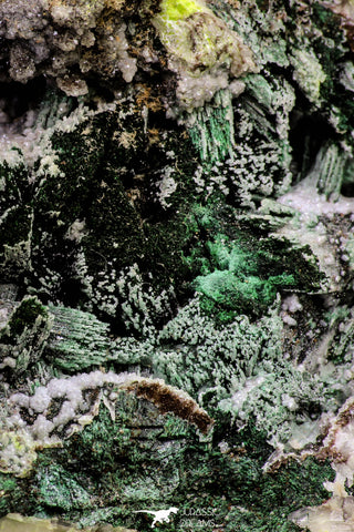 20934 - Beautiful Malachite Crystals on Barite Matrix - Taouz Barite Mines (Morocco)