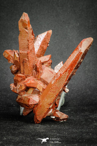 20079 - Top Beautiful 4.46 Inch Natural Red Iron-Oxide Coated Quartz Crystals Cluster