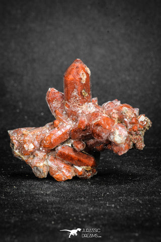 20080 - Top Beautiful 2.14 Inch Natural Red Iron-Oxide Coated Quartz Crystals Cluster