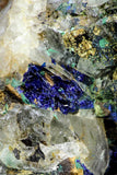 21193 - Beautiful Azurite Cristals + Malachite Cristals in Quartz Matrix - Alnif (South Morocco)
