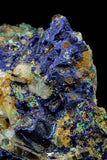21196 - Beautiful Azurite Cristals + Malachite Cristals + Pyrite Crystals in Quartz Matrix - Alnif (South Morocco)