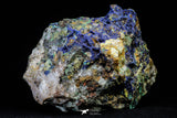 21196 - Beautiful Azurite Cristals + Malachite Cristals + Pyrite Crystals in Quartz Matrix - Alnif (South Morocco)