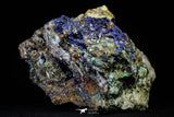 21196 - Beautiful Azurite Cristals + Malachite Cristals + Pyrite Crystals in Quartz Matrix - Alnif (South Morocco)