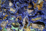 21196 - Beautiful Azurite Cristals + Malachite Cristals + Pyrite Crystals in Quartz Matrix - Alnif (South Morocco)