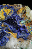 21197 - Beautiful Azurite Cristals + Malachite Cristals + Pyrite Crystals in Quartz Matrix - Alnif (South Morocco)
