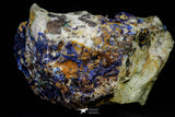 21197 - Beautiful Azurite Cristals + Malachite Cristals + Pyrite Crystals in Quartz Matrix - Alnif (South Morocco)